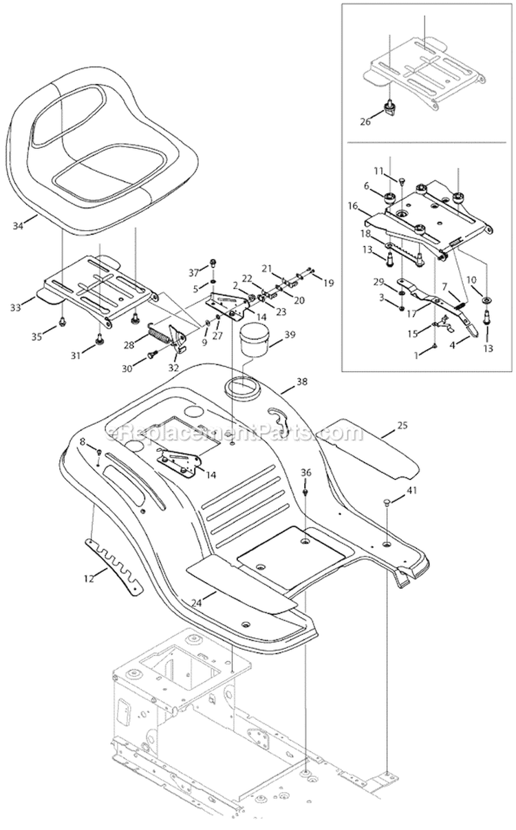 Page G Diagram and Parts List for 13AC762F000  Yard Machines Lawn Tractor